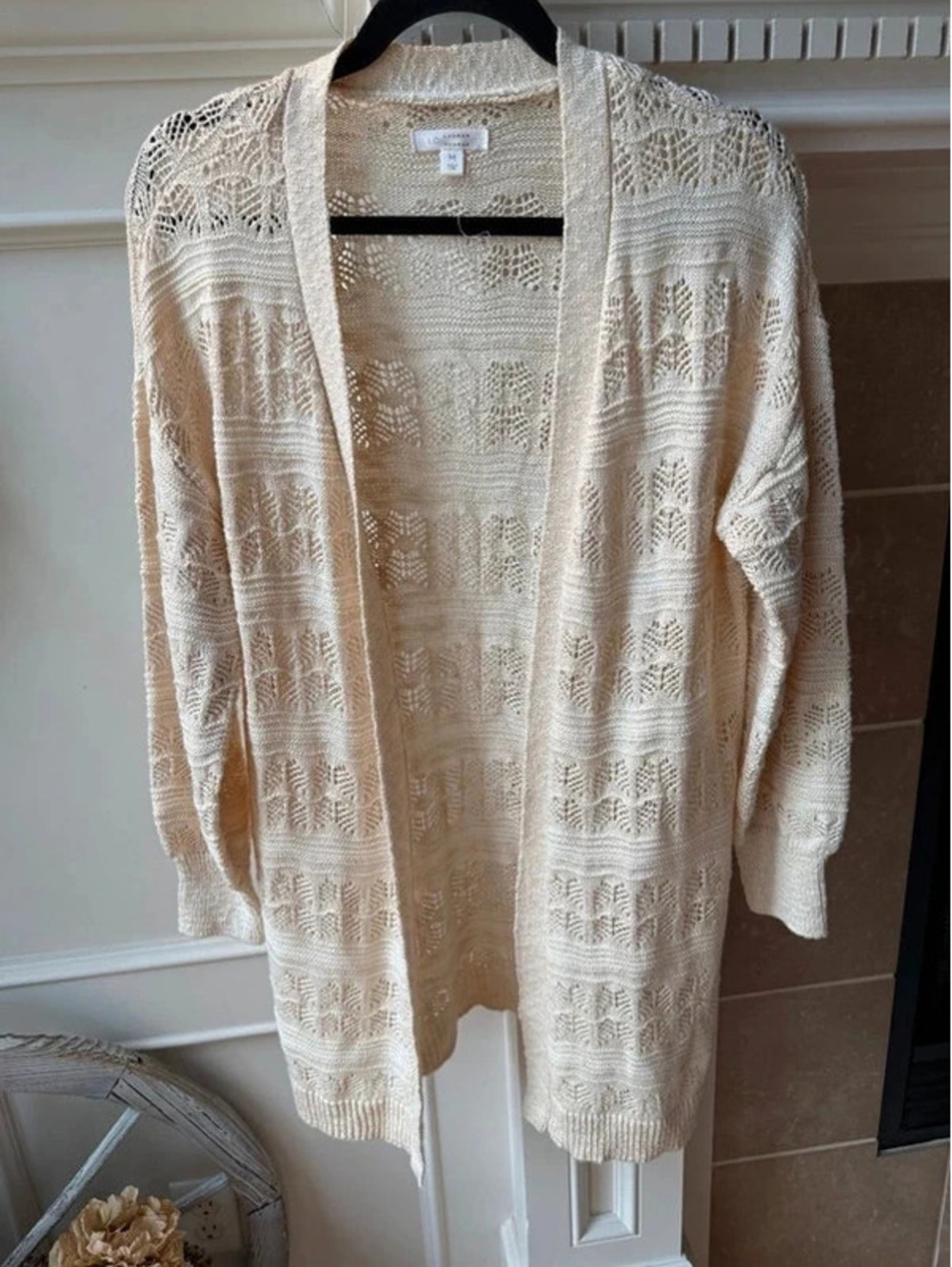 Women's Cream Cardigan Size Med